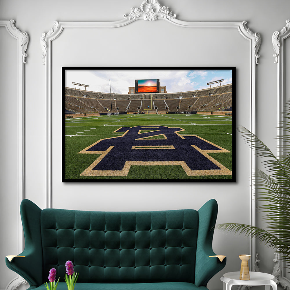 Notre Dame football Game, Stadium Canvas, Sport Art, Gift for him, Framed Art Print Wall Decor, Picture Framed