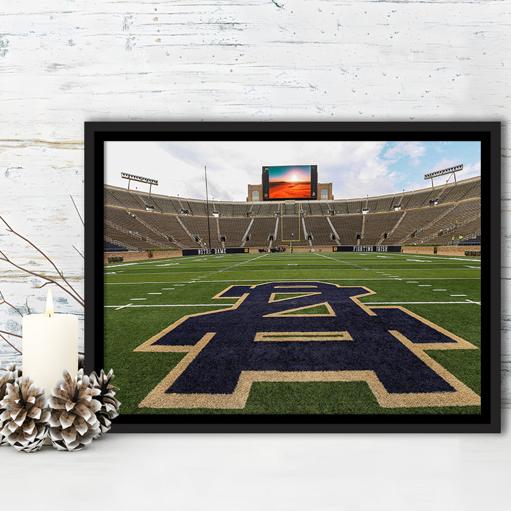 Notre Dame football Game, Stadium Canvas, Sport Art, Framed Canvas Print Wall Art, Floating Frame
