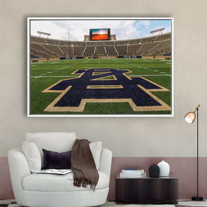 Notre Dame football Game, Stadium Canvas, Sport Art, Framed Canvas Print Wall Art, Floating Frame