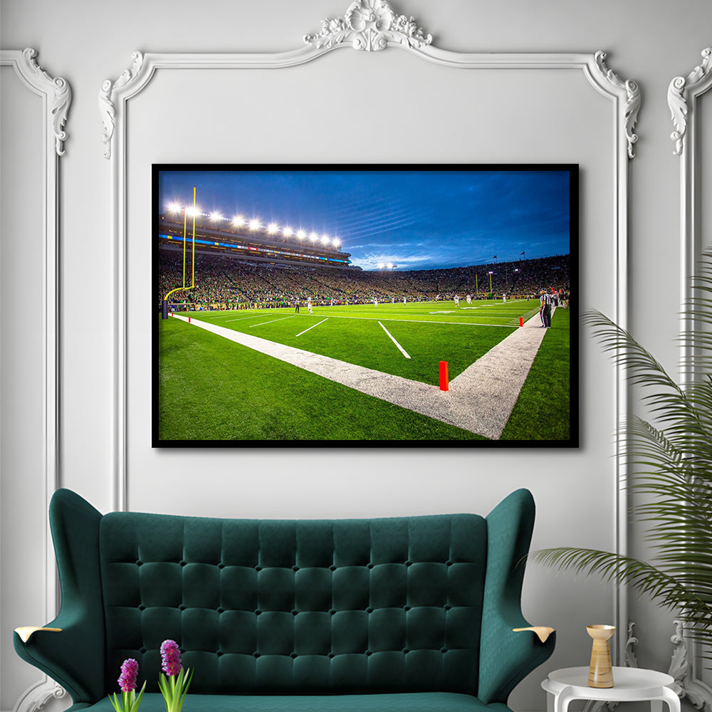 Notredame Stadium, Stadium Canvas, Sport Art, Gift for him, Framed Art Print Wall Decor, Picture Framed