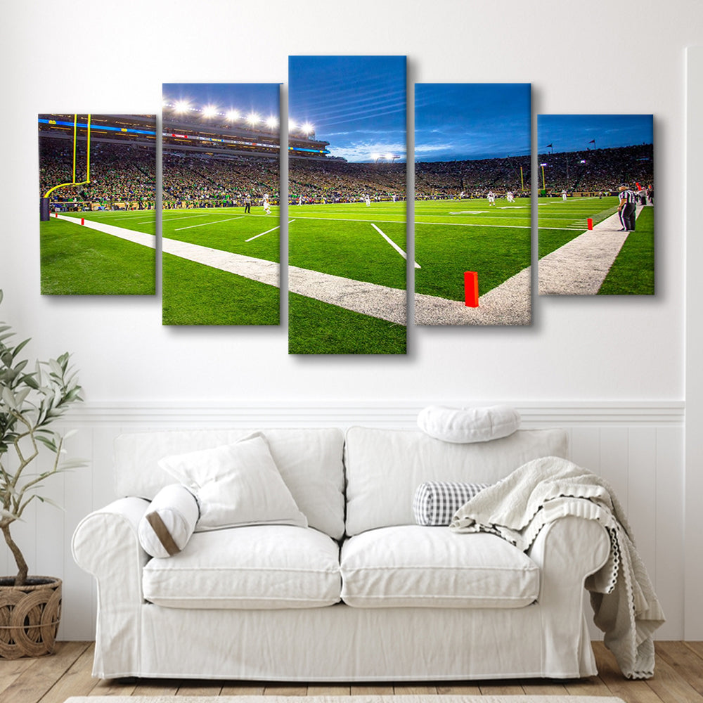 Notredame Stadium, Stadium Canvas, Sport Art, Gift for him, 5 Panel, Large Canvas, Canvas Print Wall Art