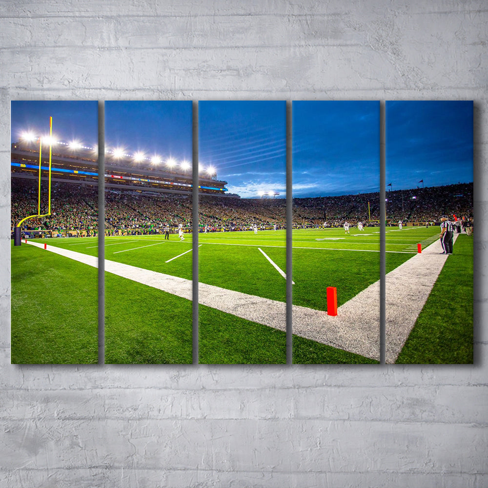 Notredame Stadium, Stadium Canvas, Sport Art, 5 Panel B, Extra Large Canvas, Canvas Print Wall Art