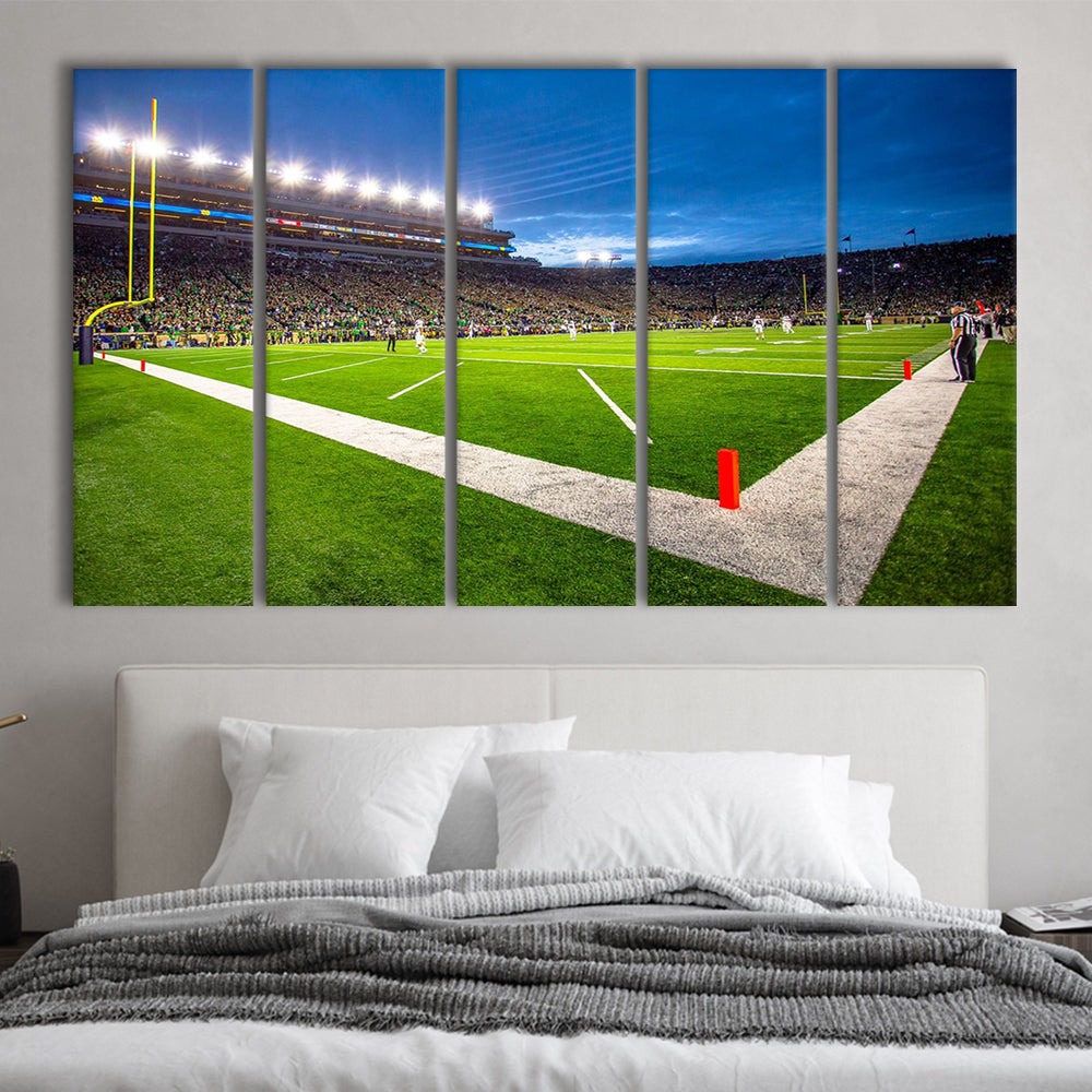 Notredame Stadium, Stadium Canvas, Sport Art, 5 Panel B, Extra Large Canvas, Canvas Print Wall Art
