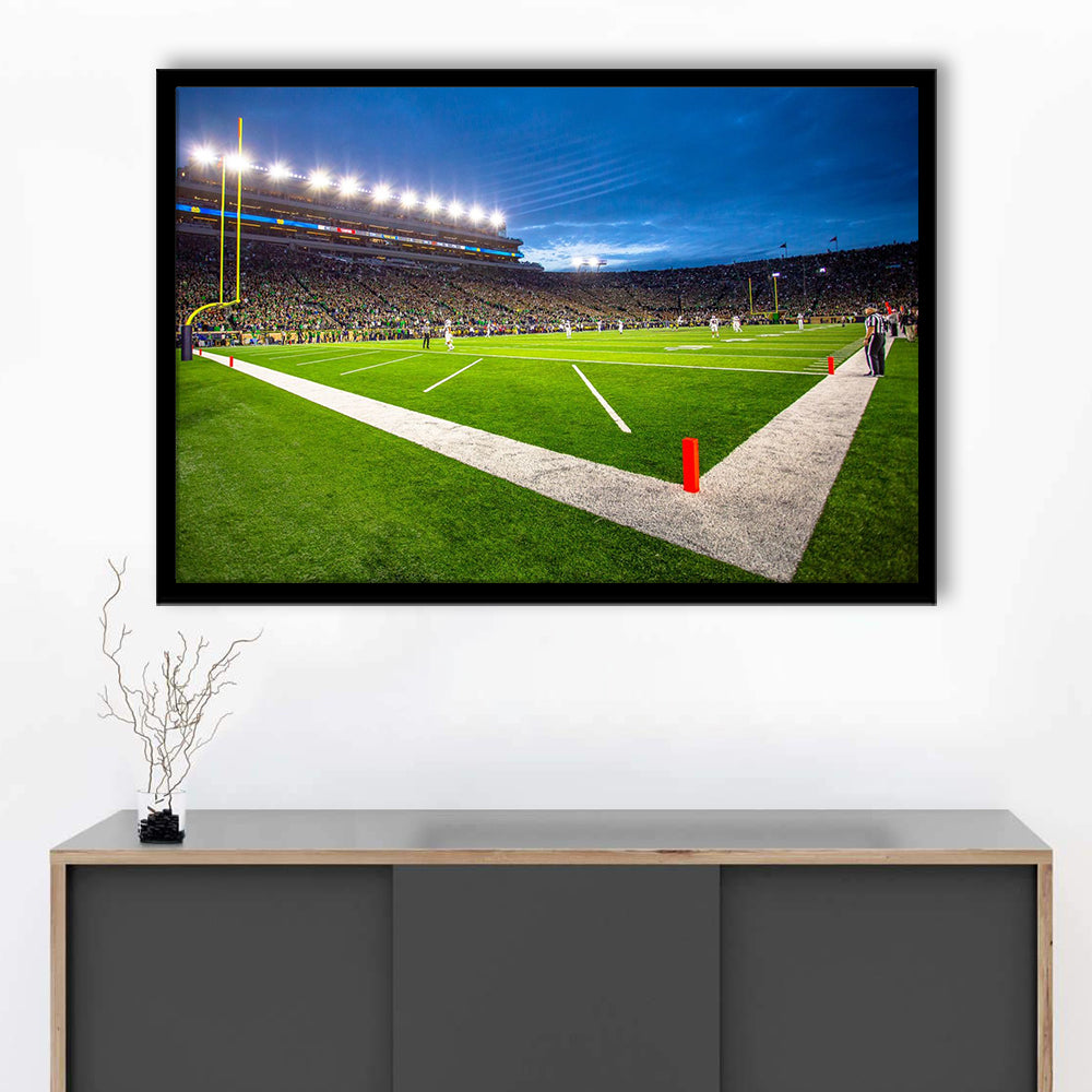 Notredame Stadium, Stadium Canvas, Sport Art, Gift for him, Framed Art Print Wall Decor, Picture Framed