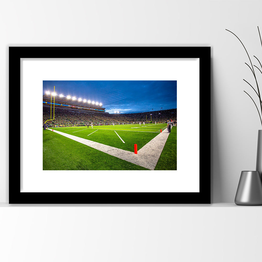 Notredame Stadium, Stadium Canvas, Sport Art, Gift for him, White Border Framed Art Print Wall Decor