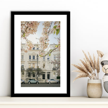 Notting Hill Spring Wall Art Print, London Photography Print, Wall Art, Framed Art Prints White Border Wall Decor