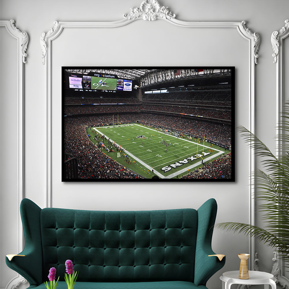 Nrg Stadium in Houston, Stadium Canvas, Sport Art, Gift for him, Framed Art Print Wall Decor, Picture Framed