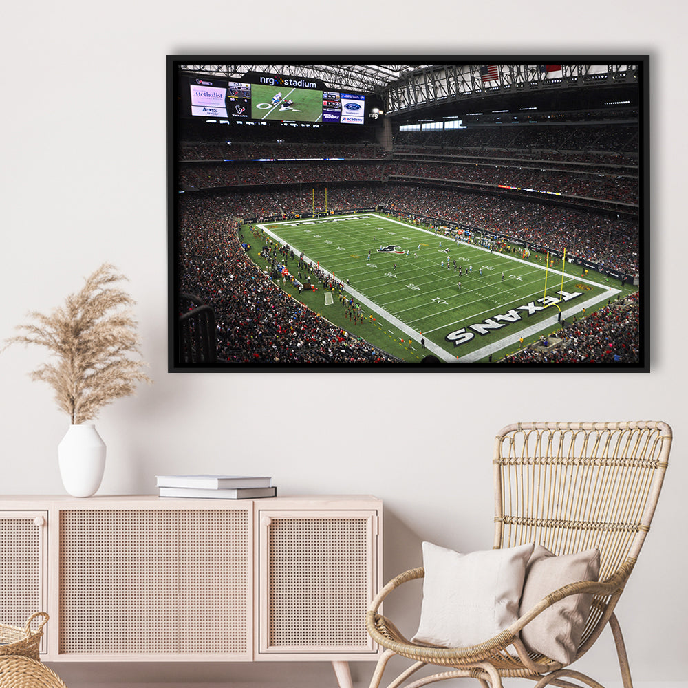 Nrg Stadium in Houston, Stadium Canvas, Sport Art, Framed Canvas Print Wall Art, Floating Frame