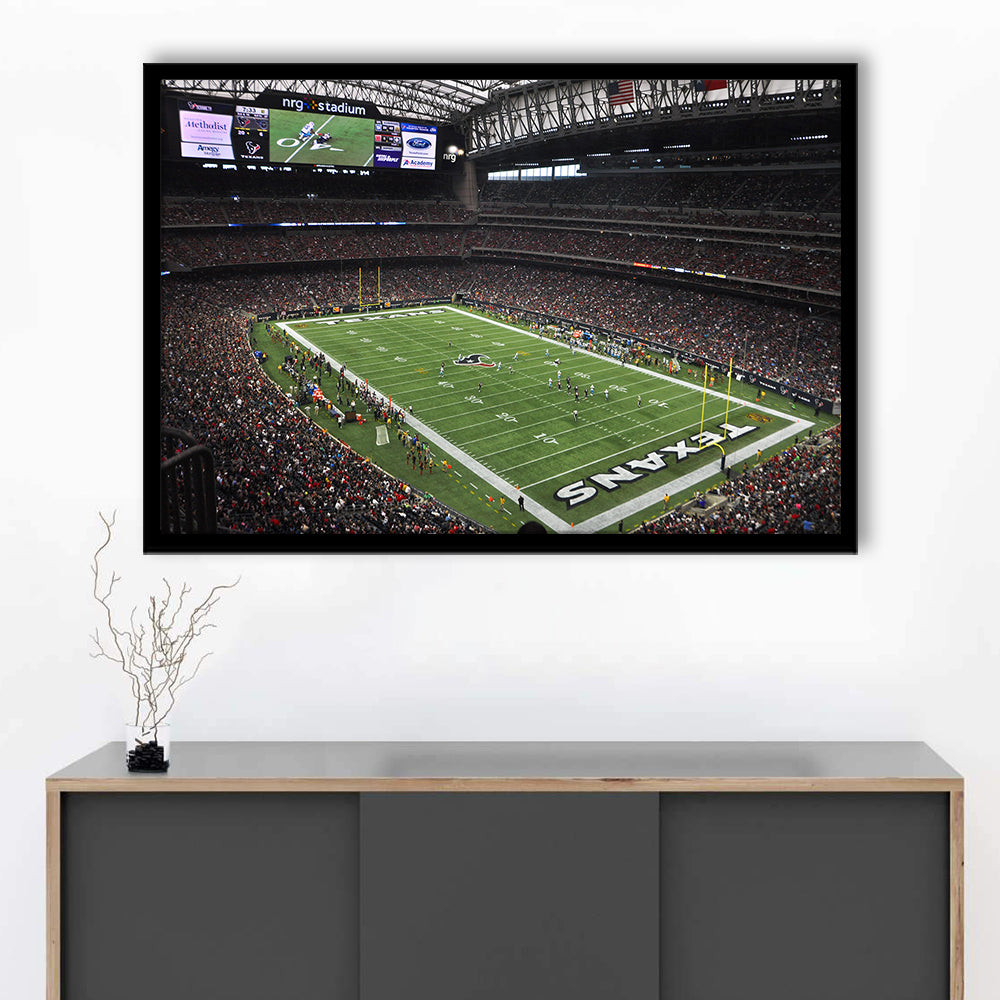 Nrg Stadium in Houston, Stadium Canvas, Sport Art, Gift for him, Framed Art Print Wall Decor, Picture Framed