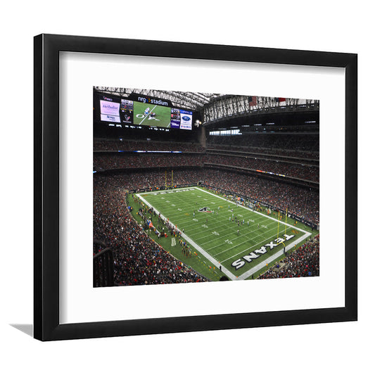 Nrg Stadium in Houston, Stadium Canvas, Sport Art, Gift for him, White Border Framed Art Print Wall Decor