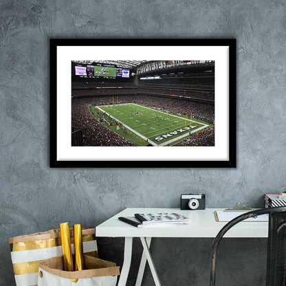 Nrg Stadium in Houston, Stadium Canvas, Sport Art, Gift for him, White Border Framed Art Print Wall Decor