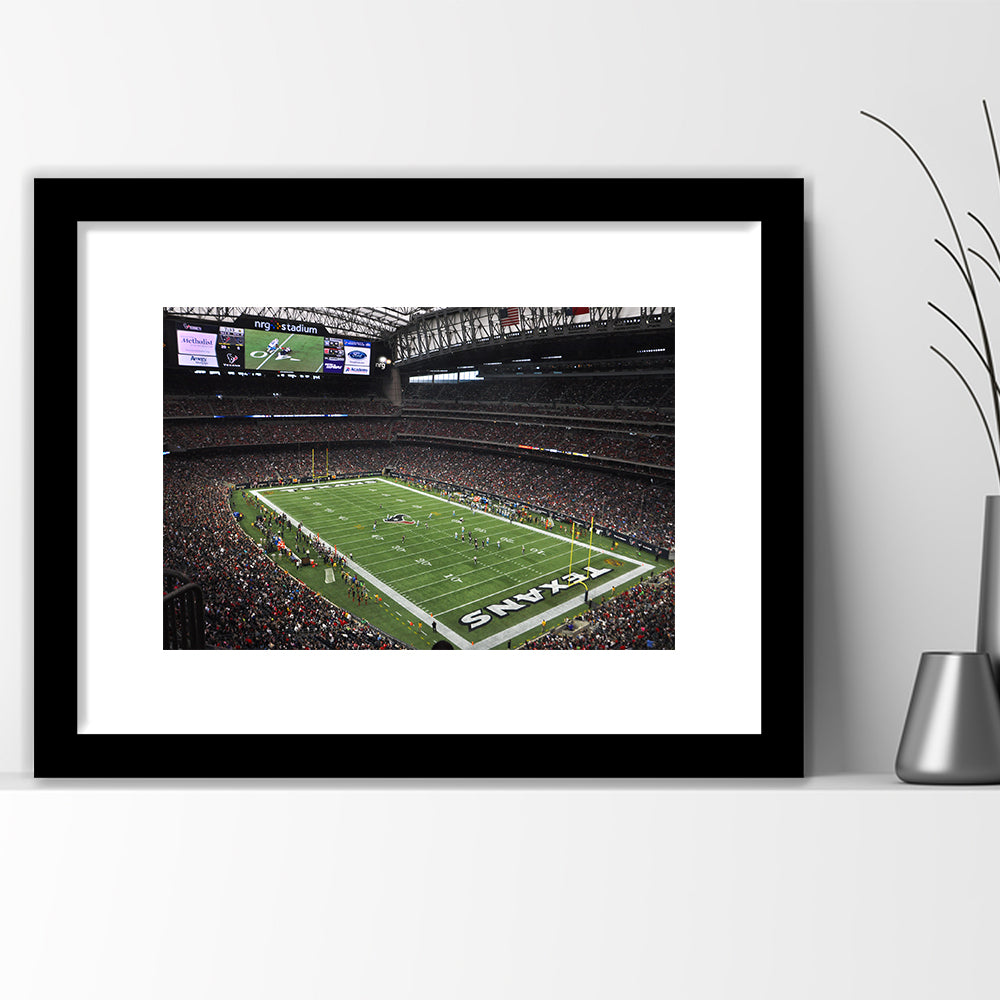 Nrg Stadium in Houston, Stadium Canvas, Sport Art, Gift for him, White Border Framed Art Print Wall Decor