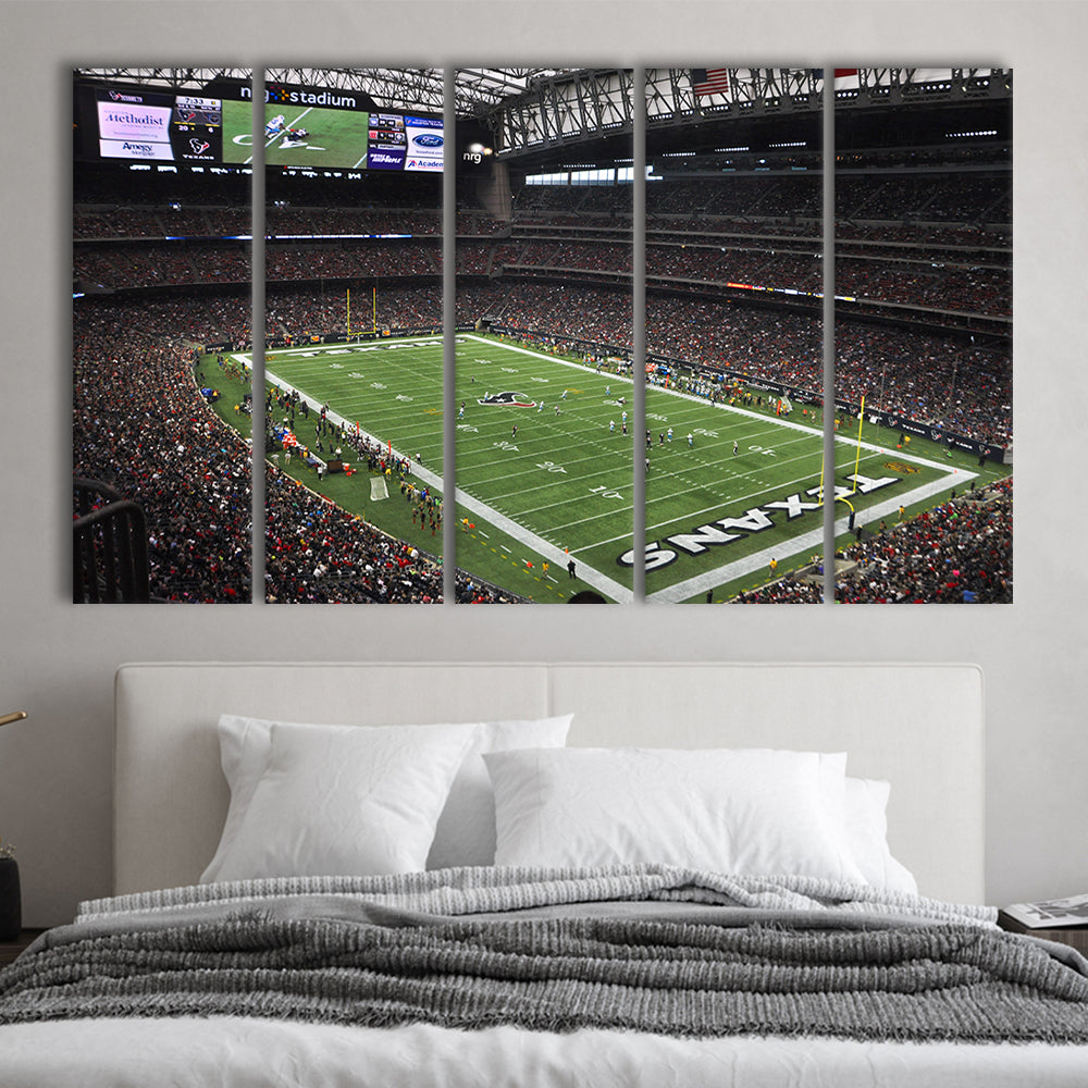 Nrg Stadium in Houston, Stadium Canvas, Sport Art, 5 Panel B, Extra Large Canvas, Canvas Print Wall Art