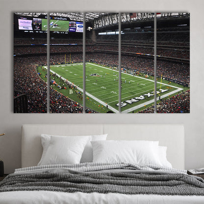 Nrg Stadium in Houston, Stadium Canvas, Sport Art, 5 Panel B, Extra Large Canvas, Canvas Print Wall Art