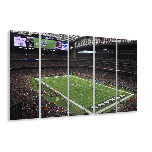 Nrg Stadium in Houston, Stadium Canvas, Sport Art, 5 Panel B, Extra Large Canvas, Canvas Print Wall Art