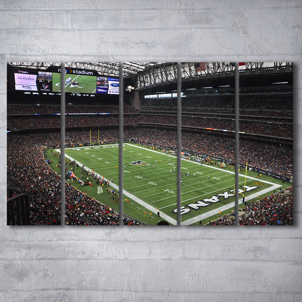 Nrg Stadium in Houston, Stadium Canvas, Sport Art, 5 Panel B, Extra Large Canvas, Canvas Print Wall Art