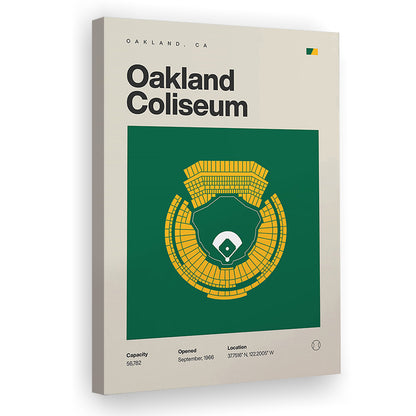 Oakland Athletics Stadium Print, Oakland Coliseum Stadium Print, Fan Gifts, Sport Art, Canvas Print Wall Art