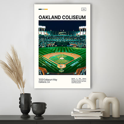 Oakland Coliseum Print, Oakland Athletics Stadium Canvas Art, Fan Gifts, Sport Art, Canvas Print Wall Art
