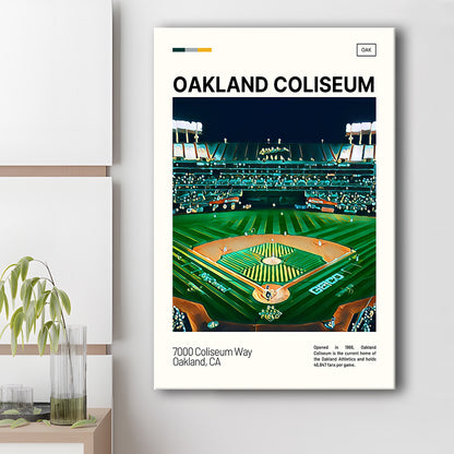 Oakland Coliseum Print, Oakland Athletics Stadium Canvas Art, Fan Gifts, Sport Art, Canvas Print Wall Art