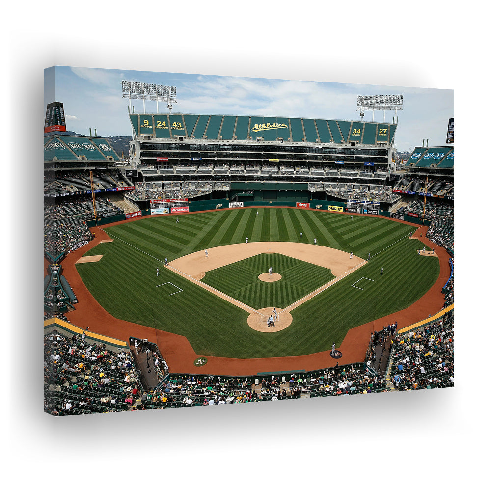 Oakland Coliseum, Stadium Canvas, Sport Art, Gift for him, Man Cave Decor, Art Print, Canvas Print Wall Art