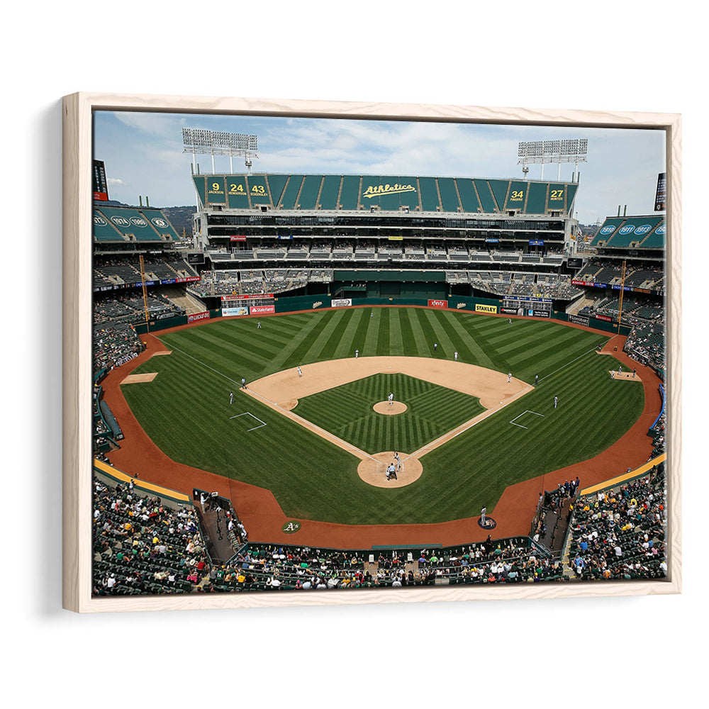 Oakland Coliseum, Stadium Canvas, Sport Art, Framed Canvas Print Wall Art, Floating Frame