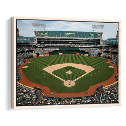 Oakland Coliseum, Stadium Canvas, Sport Art, Framed Canvas Print Wall Art, Floating Frame