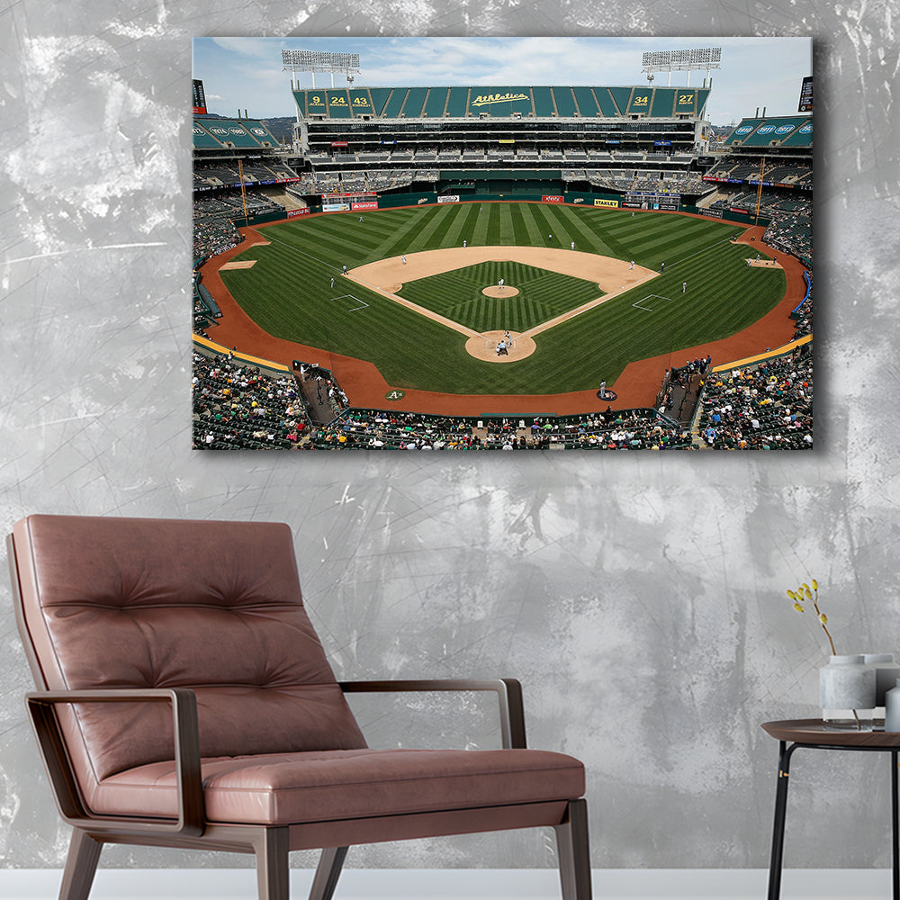Oakland Coliseum, Stadium Canvas, Sport Art, Gift for him, Man Cave Decor, Art Print, Canvas Print Wall Art