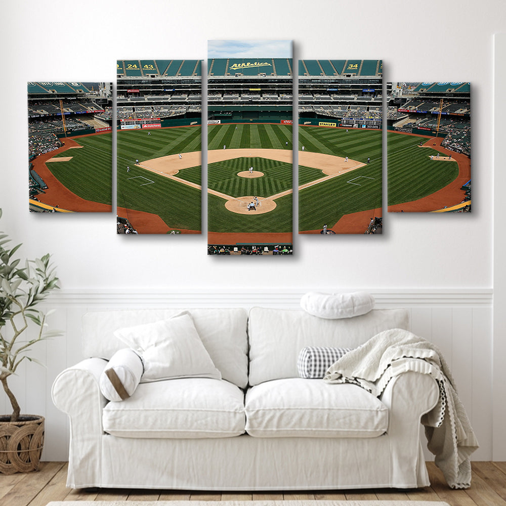 Oakland Coliseum, Stadium Canvas, Sport Art, Gift for him, 5 Panel, Large Canvas, Canvas Print Wall Art