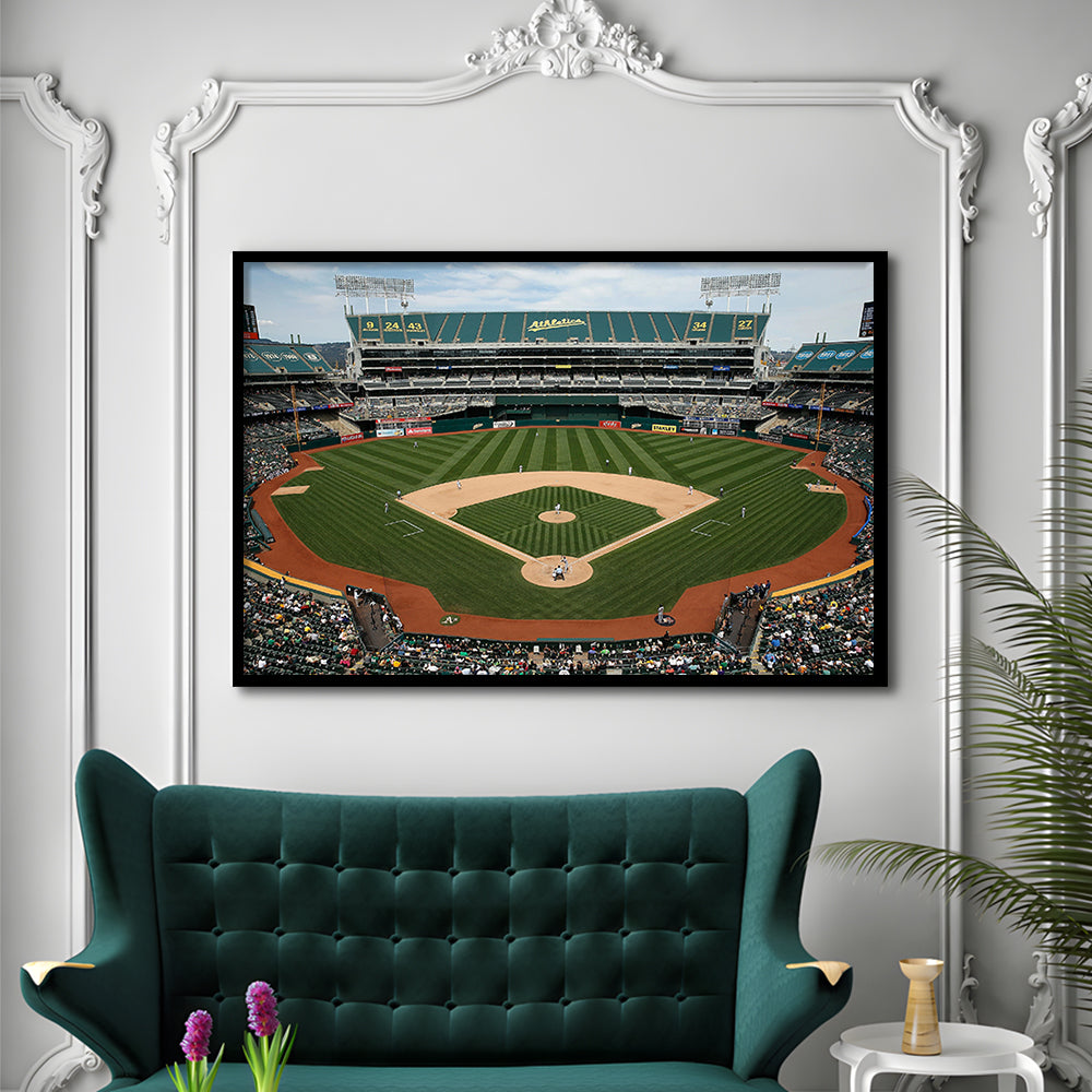 Oakland Coliseum, Stadium Canvas, Sport Art, Gift for him, Framed Art Print Wall Decor, Picture Framed