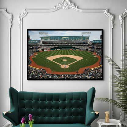 Oakland Coliseum, Stadium Canvas, Sport Art, Gift for him, Framed Art Print Wall Decor, Picture Framed