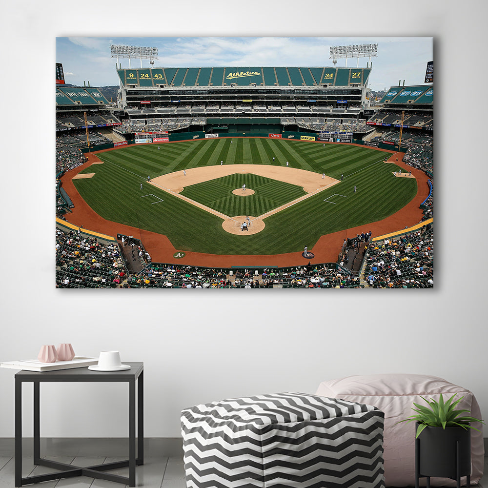 Oakland Coliseum, Stadium Canvas, Sport Art, Gift for him, Man Cave Decor, Art Print, Canvas Print Wall Art