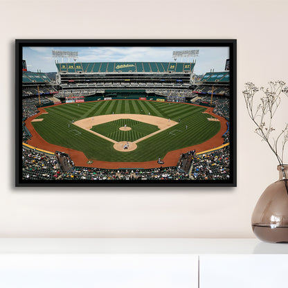 Oakland Coliseum, Stadium Canvas, Sport Art, Framed Canvas Print Wall Art, Floating Frame