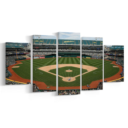 Oakland Coliseum, Stadium Canvas, Sport Art, Gift for him, 5 Panel, Large Canvas, Canvas Print Wall Art