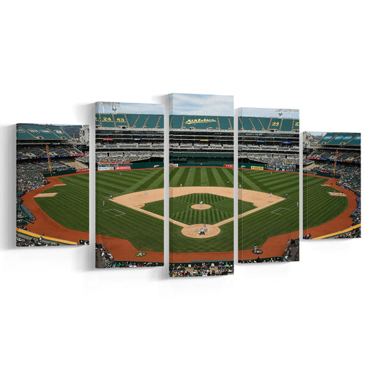 Oakland Coliseum, Stadium Canvas, Sport Art, Gift for him, 5 Panel, Large Canvas, Canvas Print Wall Art