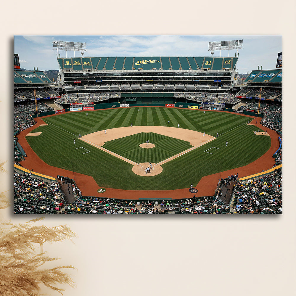 Oakland Coliseum, Stadium Canvas, Sport Art, Gift for him, Man Cave Decor, Art Print, Canvas Print Wall Art