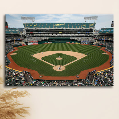 Oakland Coliseum, Stadium Canvas, Sport Art, Gift for him, Man Cave Decor, Art Print, Canvas Print Wall Art