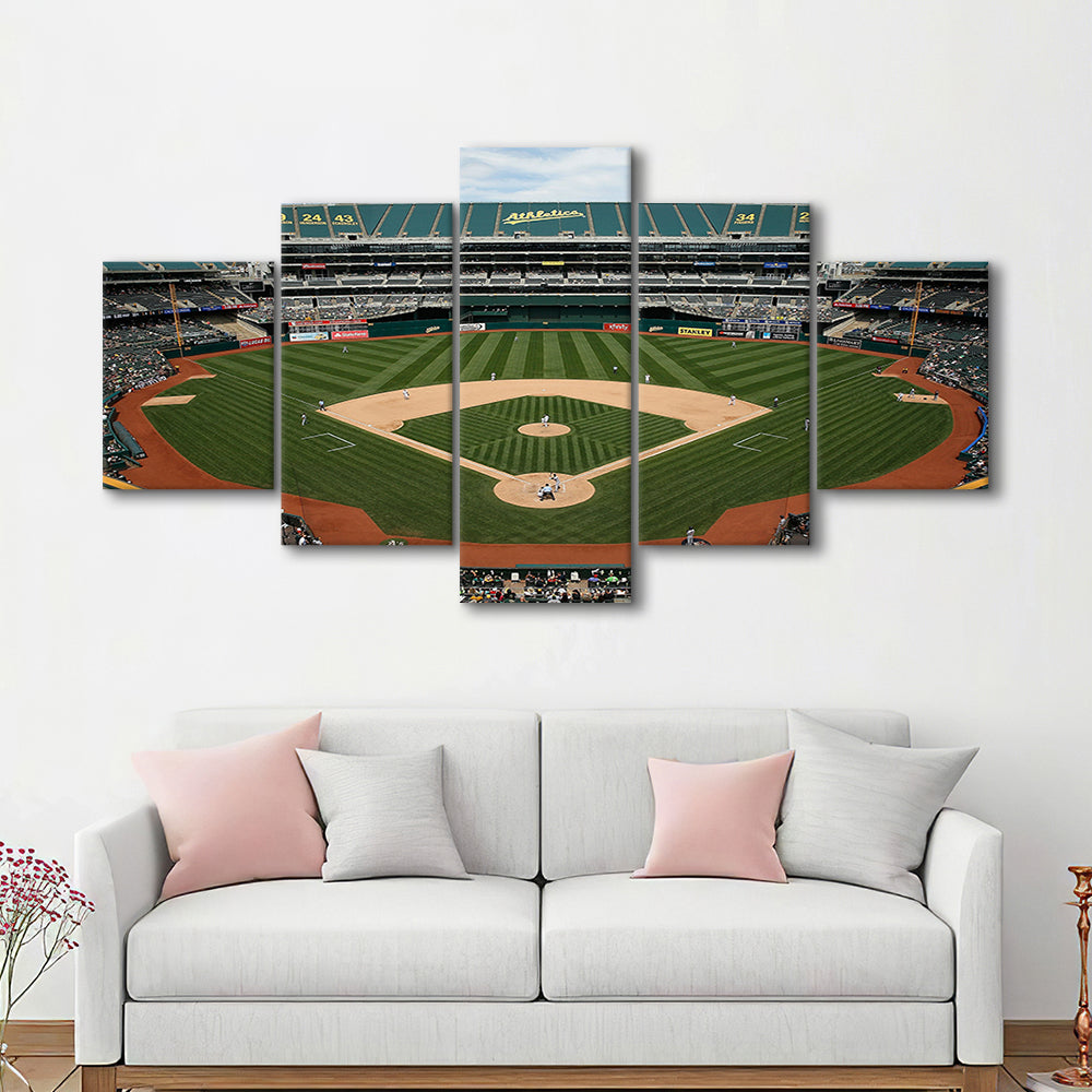 Oakland Coliseum, Stadium Canvas, Sport Art, Gift for him, 5 Panel, Large Canvas, Canvas Print Wall Art