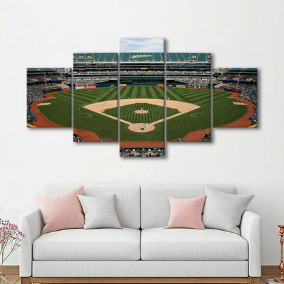 Oakland Coliseum, Stadium Canvas, Sport Art, Gift for him, 5 Panel, Large Canvas, Canvas Print Wall Art