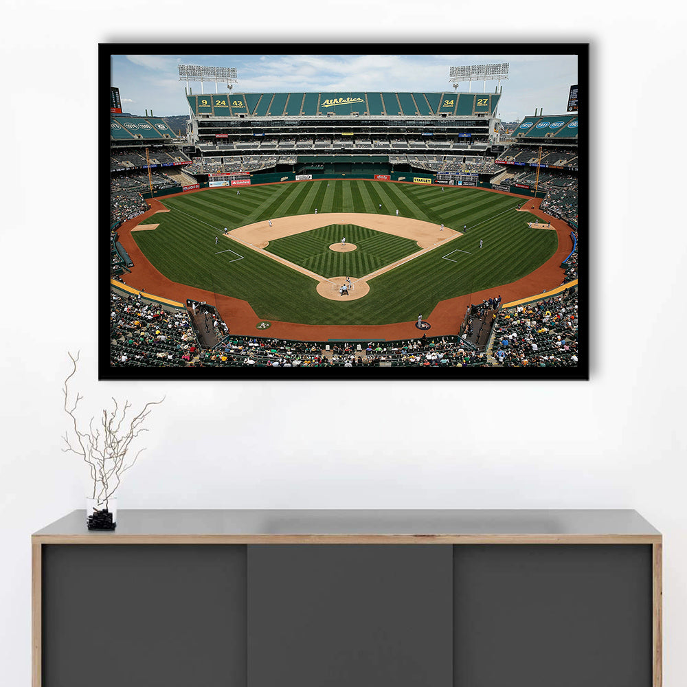 Oakland Coliseum, Stadium Canvas, Sport Art, Gift for him, Framed Art Print Wall Decor, Picture Framed