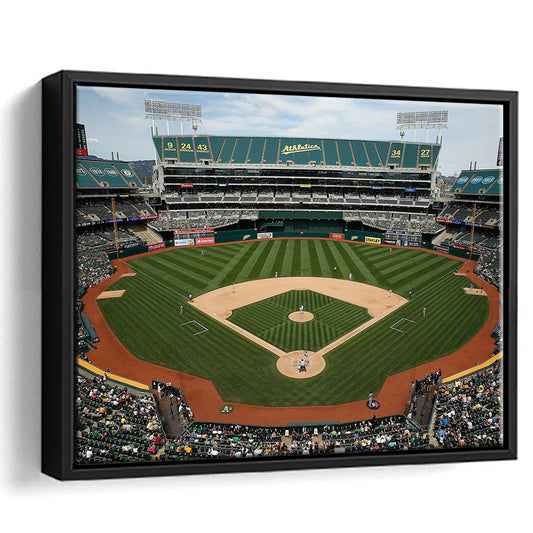 Oakland Coliseum, Stadium Canvas, Sport Art, Framed Canvas Print Wall Art, Floating Frame