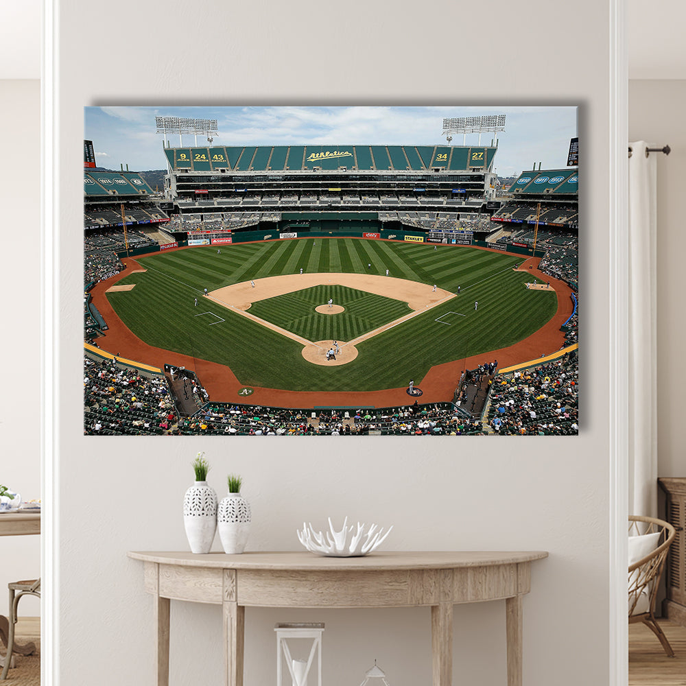Oakland Coliseum, Stadium Canvas, Sport Art, Gift for him, Man Cave Decor, Art Print, Canvas Print Wall Art