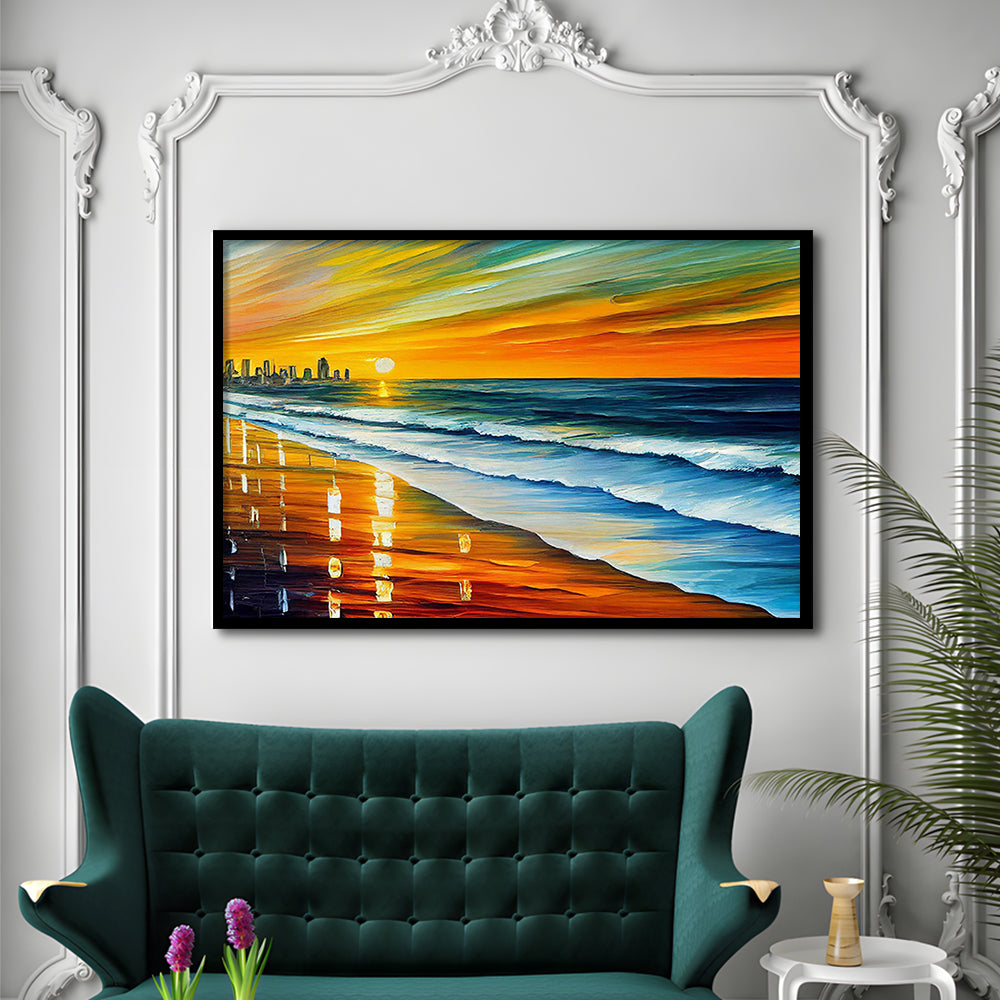 Oceanside California Skyline, Oceanside City Painting Wall Art, Sport Gift Art, Framed Art Print Wall Decor