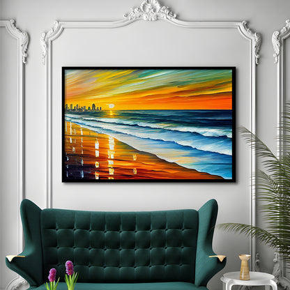 Oceanside California Skyline, Oceanside City Painting Wall Art, Sport Gift Art, Framed Art Print Wall Decor