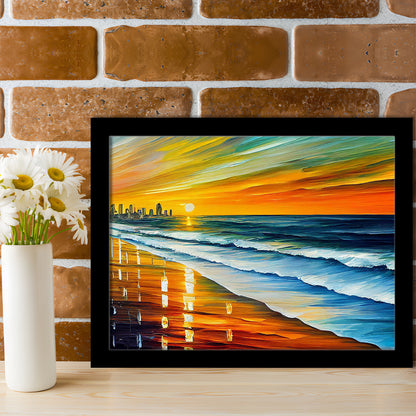 Oceanside California Skyline, Oceanside City Painting Wall Art, Sport Gift Art, Framed Art Print Wall Decor