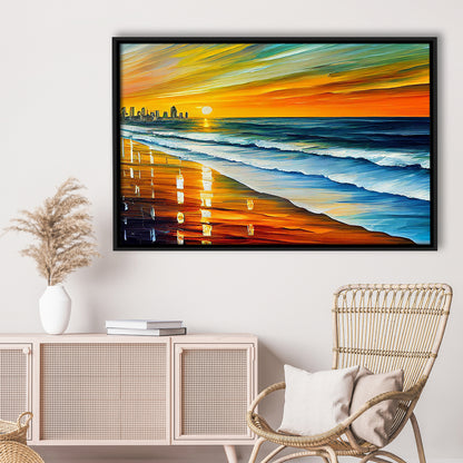 Oceanside California Skyline, Oceanside City Painting Wall Art, Sport Gift Art, Framed Canvas Print Wall Art