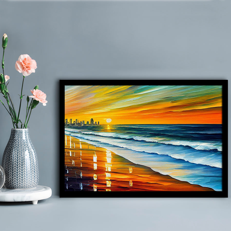 Oceanside California Skyline, Oceanside City Painting Wall Art, Sport Gift Art, Framed Art Print Wall Decor