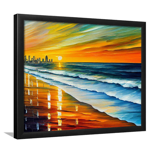 Oceanside California Skyline, Oceanside City Painting Wall Art, Sport Gift Art, Framed Art Print Wall Decor