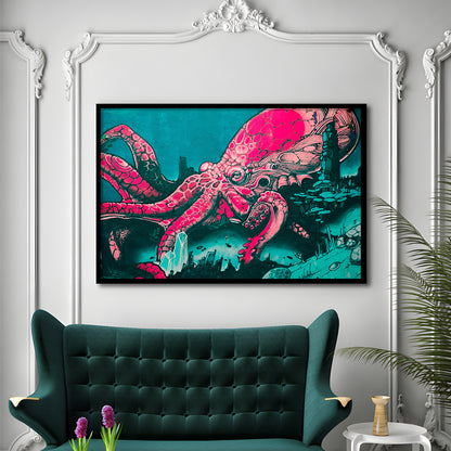 Octopus graffiti street art Octopus Large octopus art, Framed Art Print Wall Decor, Picture Framed