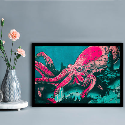 Octopus graffiti street art Octopus Large octopus art, Framed Art Print Wall Decor, Picture Framed