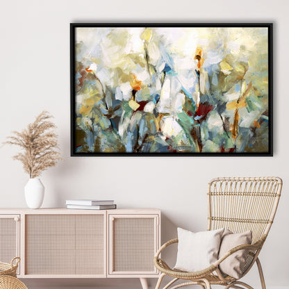 Ode To Monet V Large Stretched Canvas Floating Frame Wall Art Print, Framed Cavas Print, Floating Frame